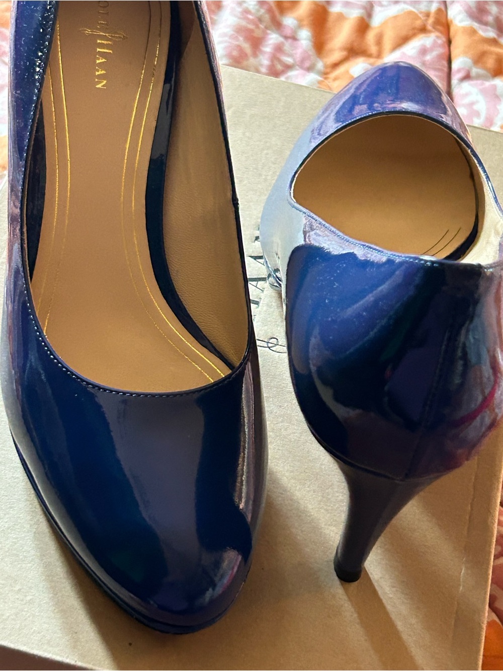 Stunning Cobalt Patent Leather Cole Haan NikeAir Pump